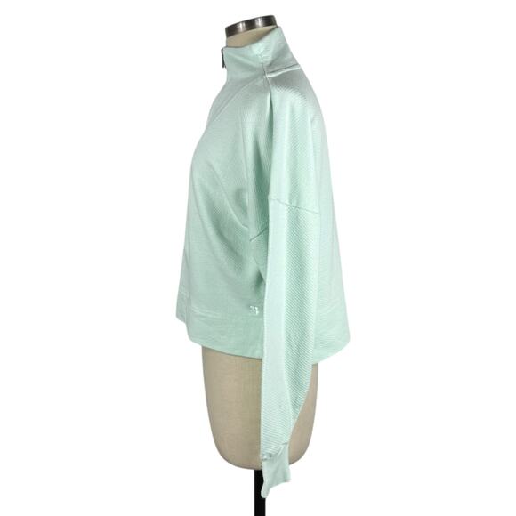 SWEATY BETTY Nestle Up Half Zip Pullover Mint Blue Women's Size XS Relaxed Fit - Picture 2 of 9